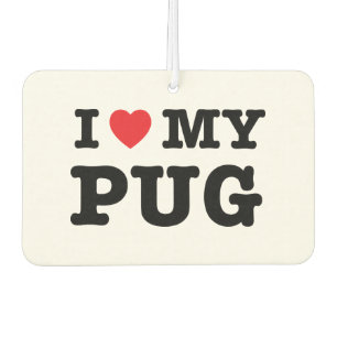 I Heart My Pug Car Air Freshener