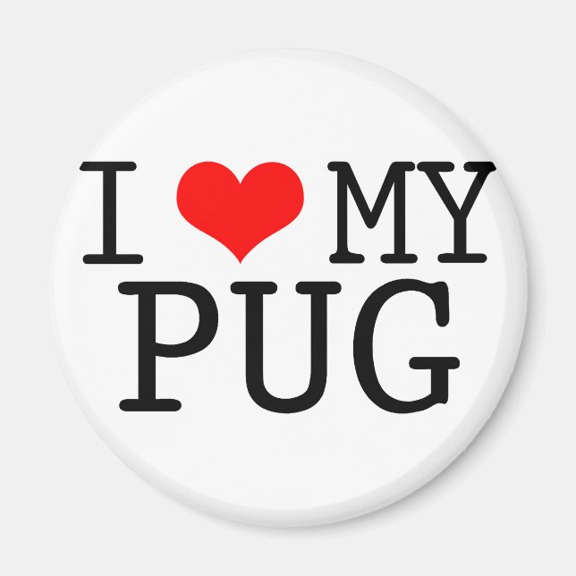I Heart My Pug Magnet (Front)
