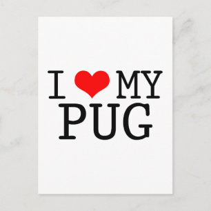 I Heart My Pug Postcard
