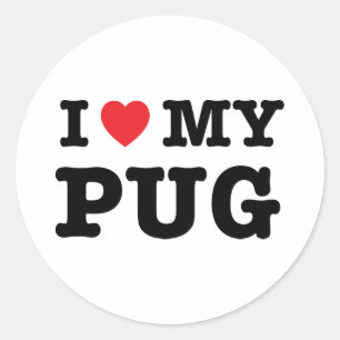 I Heart My Pug Sticker