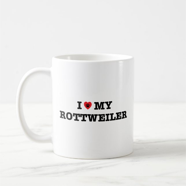 I Heart My Rottweiler Coffee Mug (Left)