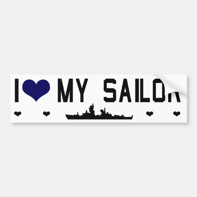 I Heart My Sailor Bumptersticker Bumper Sticker (Front)