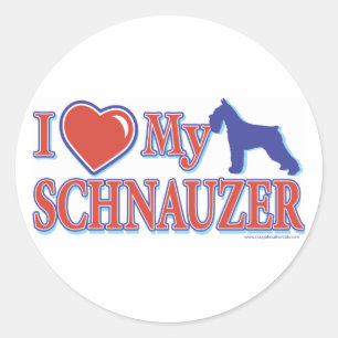 I Heart My Schnauzer Classic Round Sticker