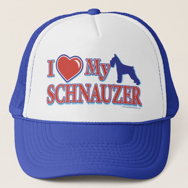 I Heart My Schnauzer Trucker Hat (Front)