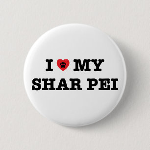 I Heart My Shar Pei Button