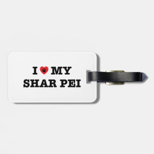 I Heart My Shar Pei Luggage Tag