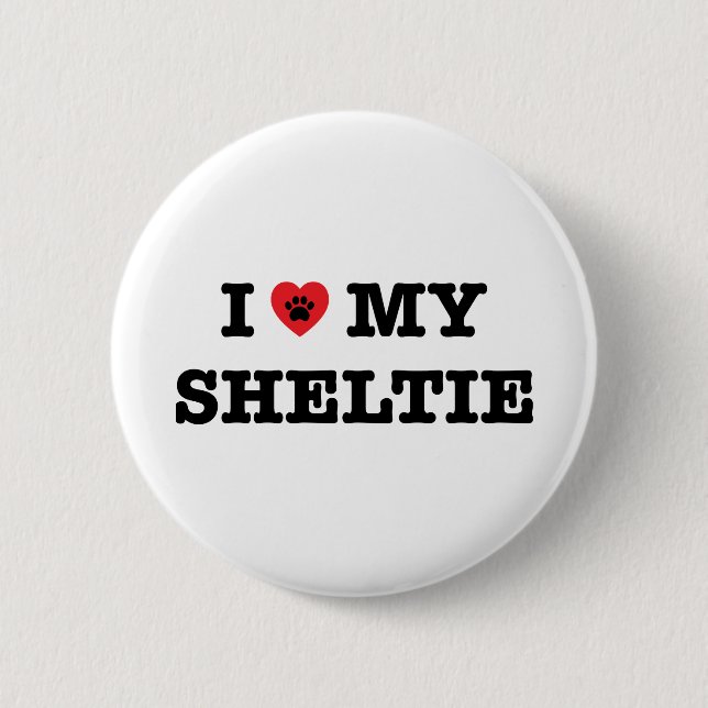 I Heart My Sheltie Button (Front)