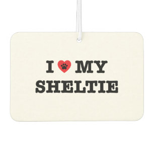 I Heart My Sheltie Car Air Freshener