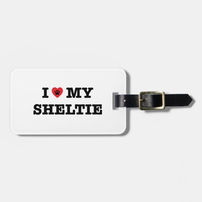 I Heart My Sheltie Luggage Tag (Front Horizontal)