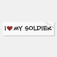 I Heart My Soldier Bumper Sticker