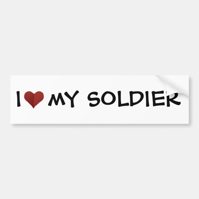 I Heart My Soldier Bumper Sticker (Front)