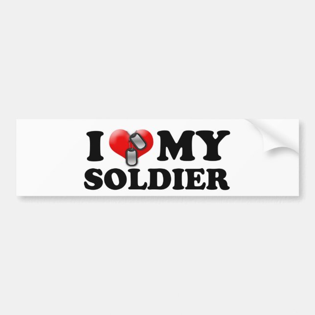 I (Heart) My Soldier Bumper Sticker (Front)