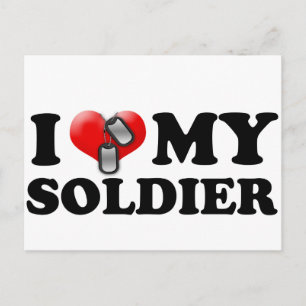 I (Heart) My Soldier Postcard