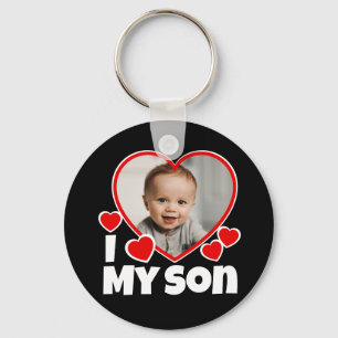 I Heart My Son Personalised Photo Round Key Ring