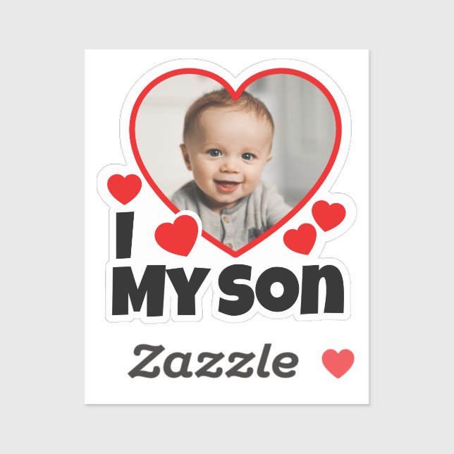I Heart My Son Personalised Photo Vinyl Cut (Sheet)