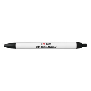 I Heart My St. Bernard Black Ink Pen