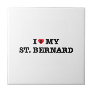 I Heart My St Bernard Ceramic Tile