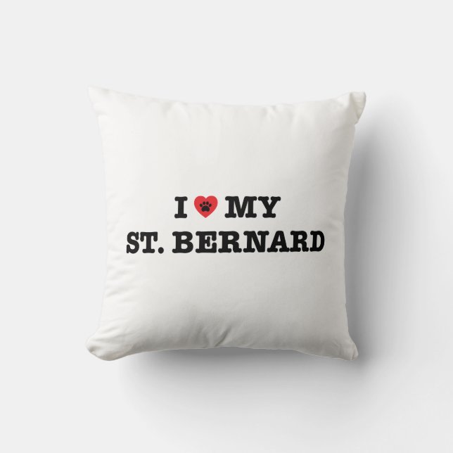 I Heart My St Bernard Cushion (Front)