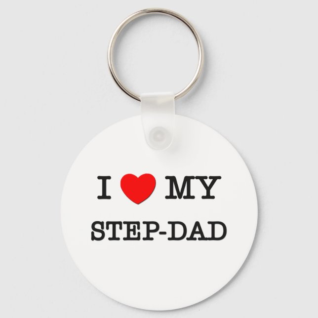 I Heart My STEP-DAD Key Ring (Front)
