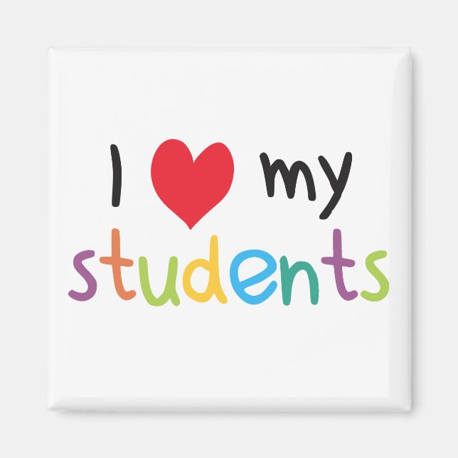 I Heart My Students Teacher Love Magnet (Front)