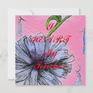 "I Heart My Teacher"  appreciation postcard