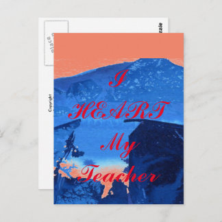 "I Heart My Teacher"  appreciation postcard