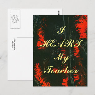 "I Heart My Teacher" appreciation postcard