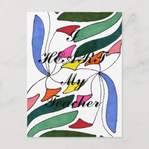 "I Heart My Teacher" appreciation postcard