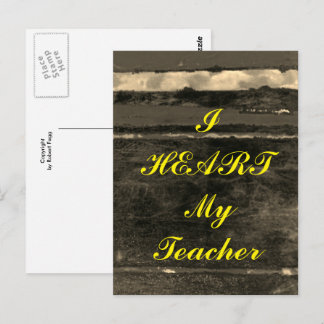 "I Heart My Teacher" appreciation postcard
