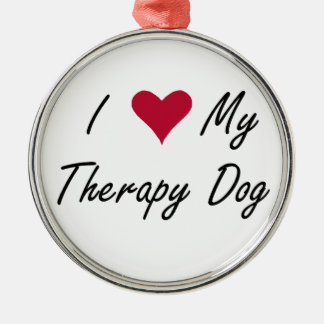 I Heart My Therapy Dog Ornament