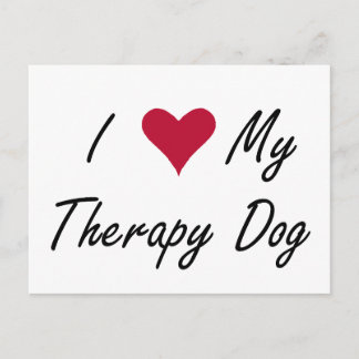I Heart My Therapy Dog Postcard