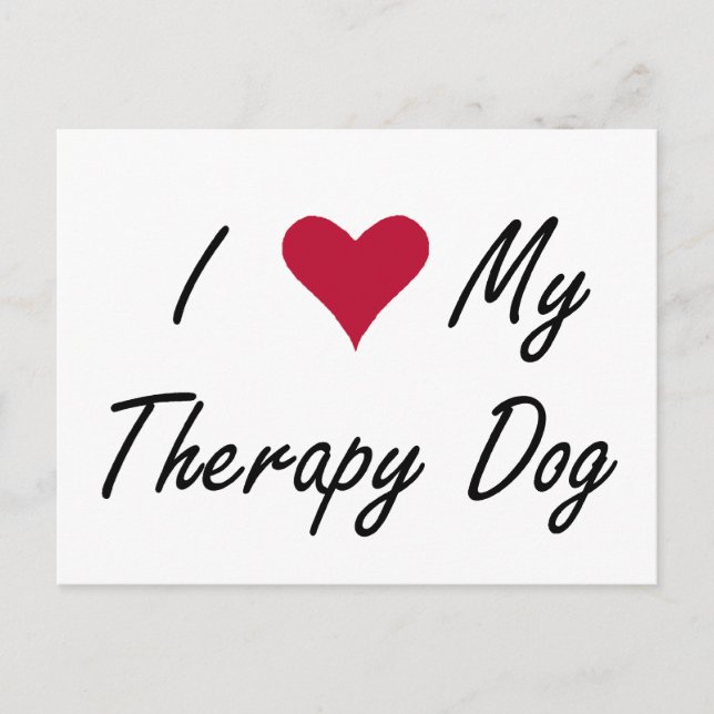 I Heart My Therapy Dog Postcard (Front)