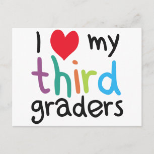 I Heart My Third Graders Teacher Love Postcard