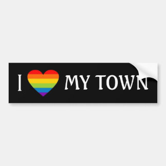 I HEART MY TOWN BUMPER STICKER