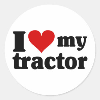 I Heart My Tractor Classic Round Sticker