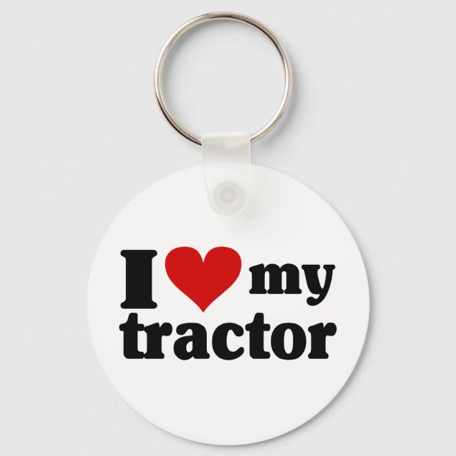 I Heart My Tractor Key Ring (Front)