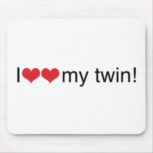 I Heart My Twin Mouse Pad