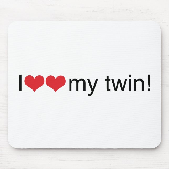 I Heart My Twin Mouse Pad (Front)