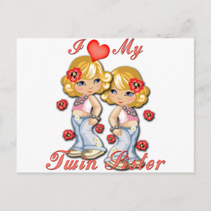 I (Heart) my Twin Sister Postcard