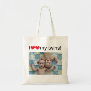 I heart my twins photo bag