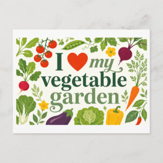 "I [Heart] My Vegetable Garden" Postcard