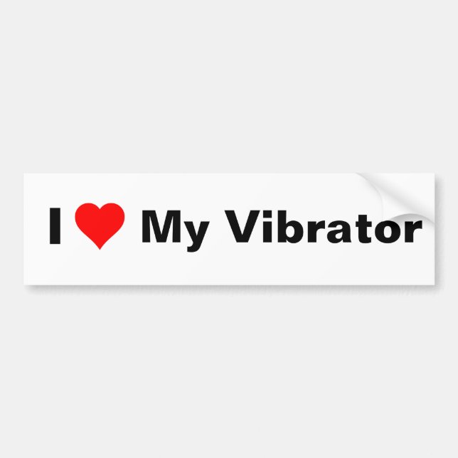 I Heart My Vibrator Bumper Sticker (Front)