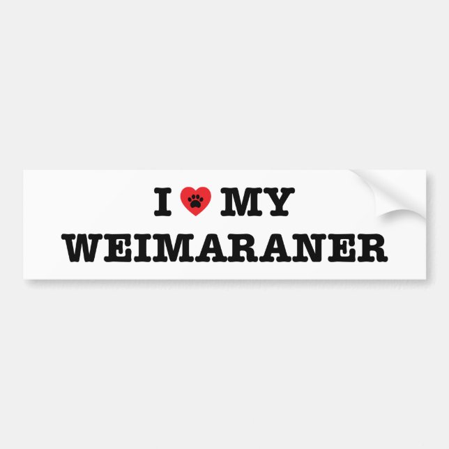 I Heart My Weimaraner Bumper Sticker (Front)