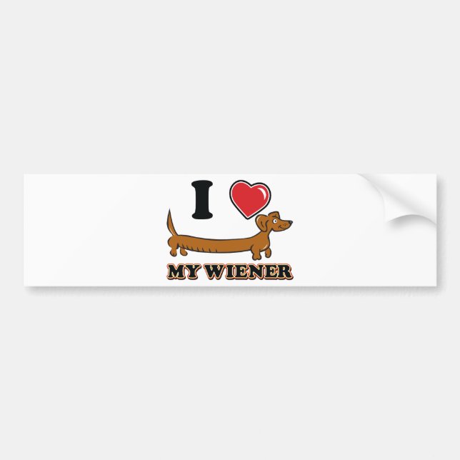 I-HEART-MY-WEINER BUMPER STICKER (Front)