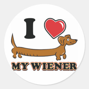 I Heart my Wiener Classic Round Sticker