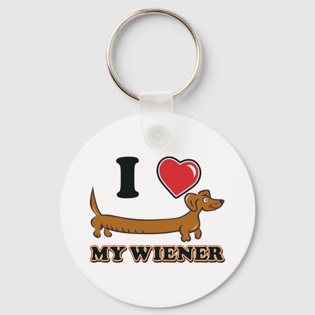 I Heart my Wiener Key Ring (Front)