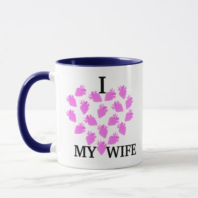 I heart my wife, Cute Strawberry  Valentine's day  Mug (Left)