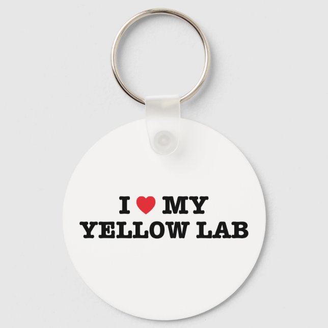 I Heart My Yellow Lab Keychain (Front)