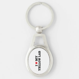 I Heart My Yellow Lab Metal Keychain