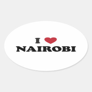 I Heart Nairobi Kenya Oval Sticker